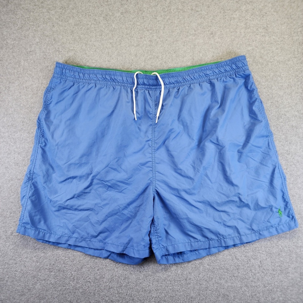 Polo Ralph Lauren Swim‎ Trunks Shorts Mens 2XB BIG XXL Blue Surf Pony